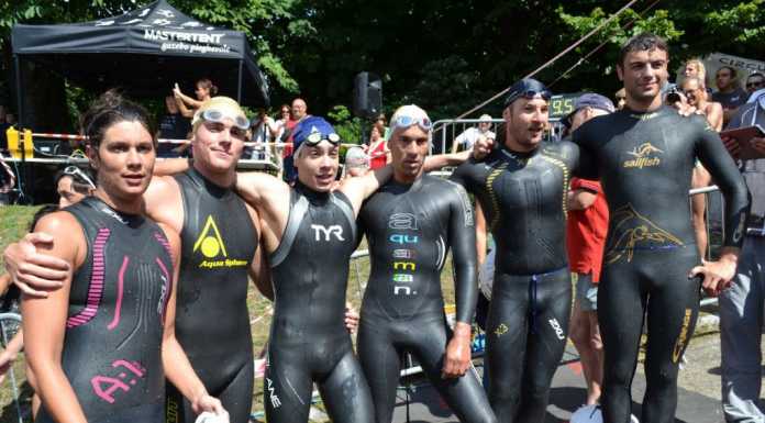 Riganti, Moroncelli e Riva “firmano” la traversata del Lario Onno-Mandello