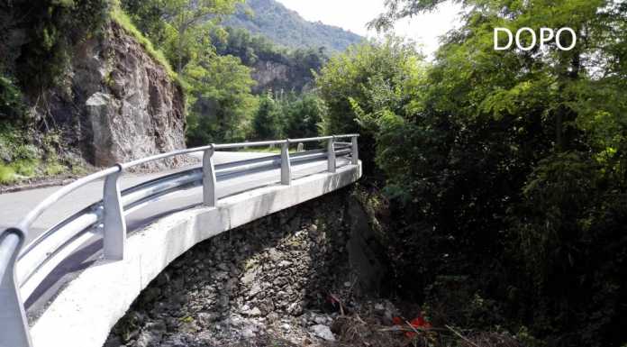 Parapetti nuovi e strada sistemata sulla SP della Valvarrone