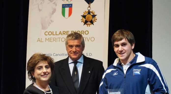 Festa grande alla Canottieri Lecco per il Collare d’Oro ricevuto a Roma