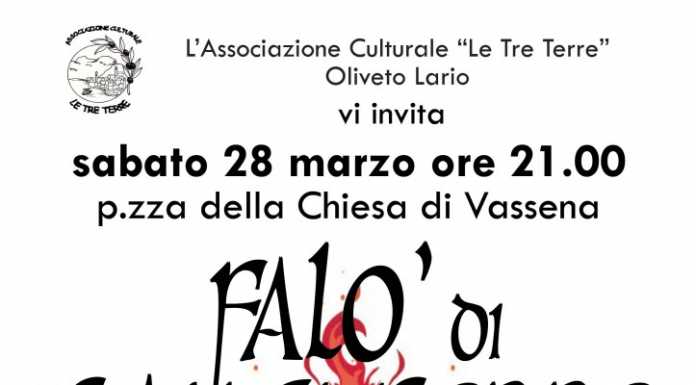 Oliveto Lario, il falò di San Giuseppe rinviato al 28 marzo