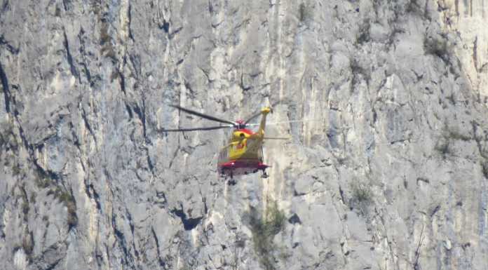 Alpinista in difficoltà sulla ferrata del Medale. Elisoccorso in azione