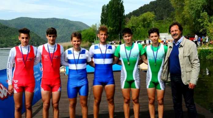 Canottieri Guzzi a Piediluco, piazza d’onore per il “due senza”