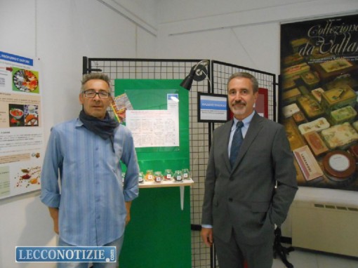 IL vicesindaco e responsaile scientifico della mostra Roberto Maggi e l'autore di "Le storie della polenta", Paolo D'Anna