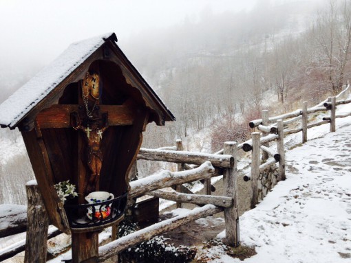 Le neve nella zona del rifugio Antonietta in Pieleral 