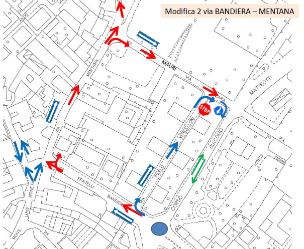 Castello: cambia ancora la viabilità, senso invertito in via Bandiera