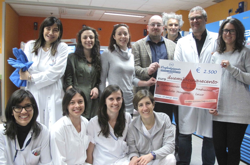 I giovani artigiani donano 2500 euro alla medicina trasfusionale
