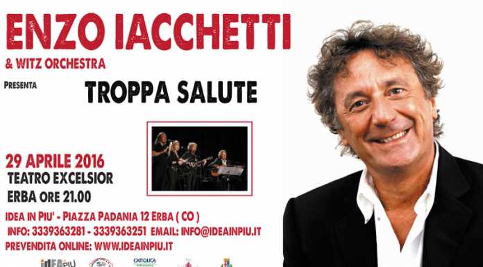 Enzo Iacchetti in “Troppa salute” all’Excelsior di Erba