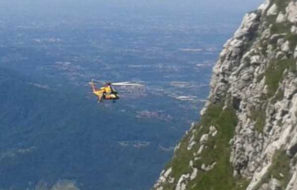Elisoccorso in azione sulla ferrata De Franco al Resegone