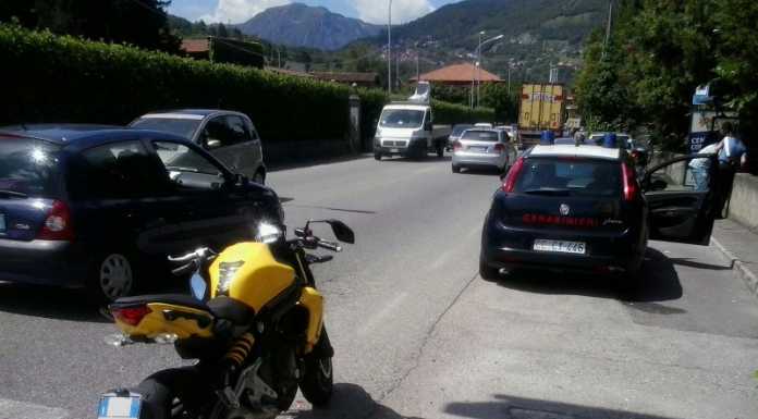 Garlate: schianto auto-moto, centauro trasportato in ospedale