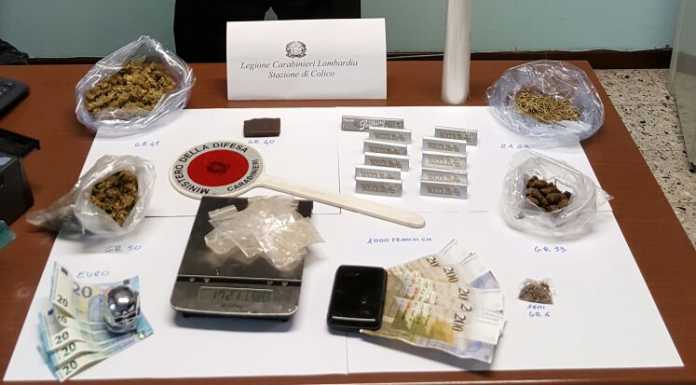 Droga, i carabinieri arrestano un pregiudicato a Colico