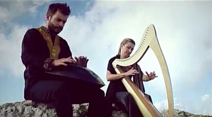 VIDEO – Suggestive musiche d’arpa e hang in vetta alla Grigna