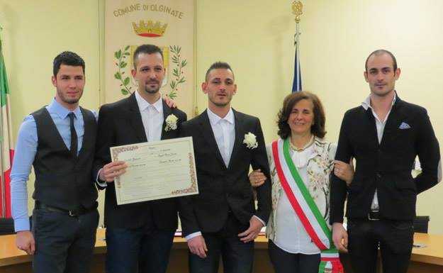 Emanuele e Mirko sposi, celebrata la prima unione civile a Olginate