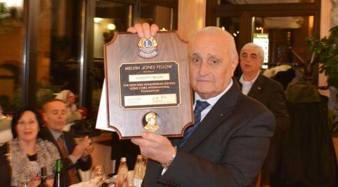 Lions Valsassina: a Giuseppe Negri il premio Melvin Jones Fellow