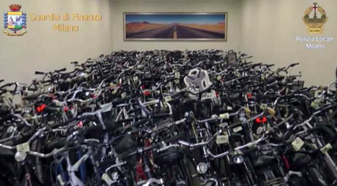 Maxi sequestro di biciclette a Milano dal valore di 100 mila euro