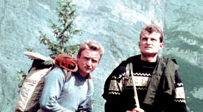 Due spagnoli in invernale alla Torre Trieste sulle orme di Redaelli