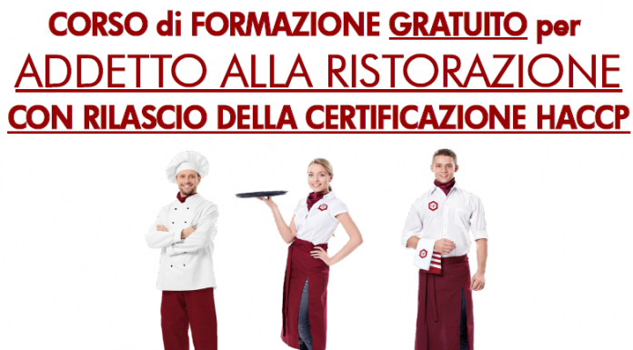 Addetto alla ristorazione: corso gratuito per disoccupati e fasce deboli