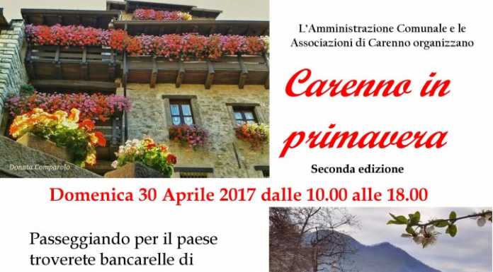Carenno in primavera: il 30 aprile sarà una giornata di festa