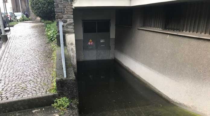 Cabina elettrica in piazza Roma allagata: black-out a Olginate