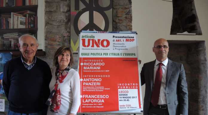 Lecco. Nasce Articolo 1, Mariani: “Sogniamo una nuova sinistra”