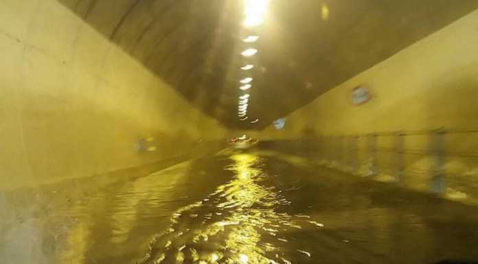 Abbadia, allagato l’inizio della galleria per la Ss36 dir Lecco, attenzione!