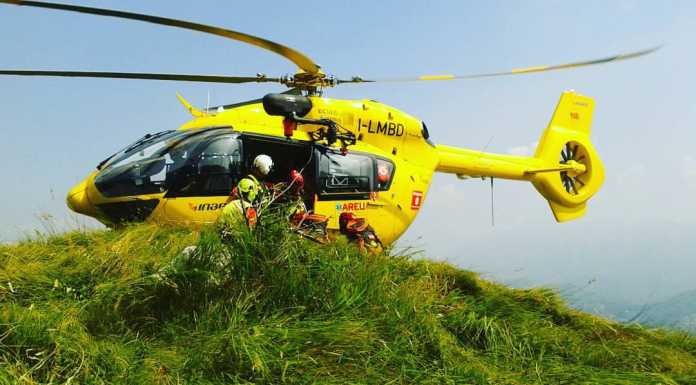 Precipita lungo la ferrata Contessi al Due Mani, elisoccorso elisoccorso bergamo