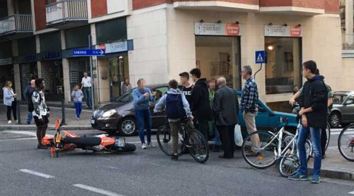 Lecco. Incidente in viale Turati, scontro auto moto