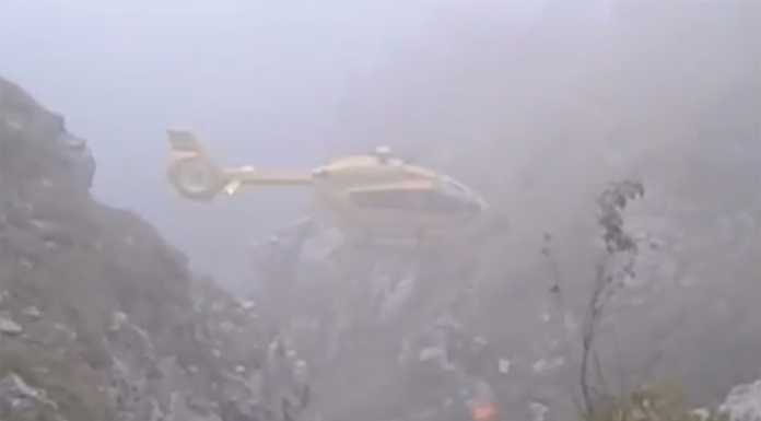 VIDEO – L’intervento dell’elisoccorso tra la nebbia del Resegone