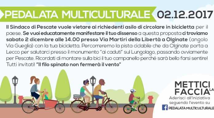 Pescate, domani la Pedalata Multiculturale, si parte da Olginate