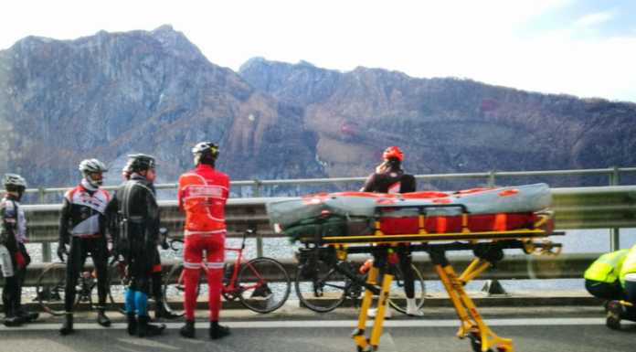 Incidente in SS36. Soccorso un ciclista all’uscita della galleria del Borbino