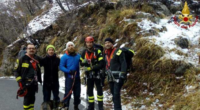 Husky disperso da due giorni sul Due Mani, salvato dai pompieri