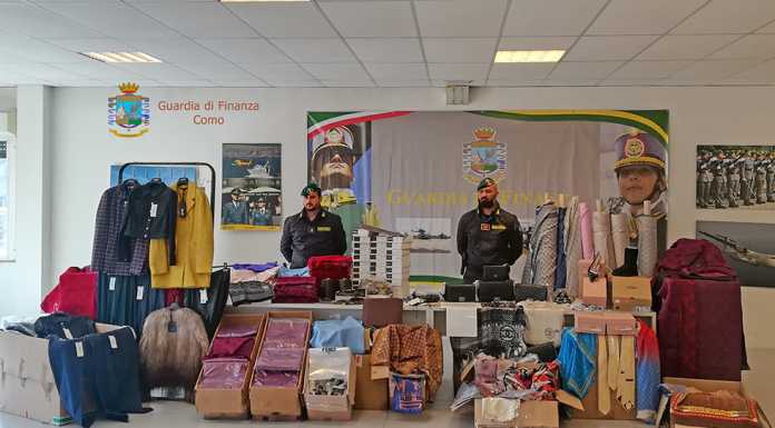 Capi contraffatti: maxi sequestro della Guardia di Finanza di Como