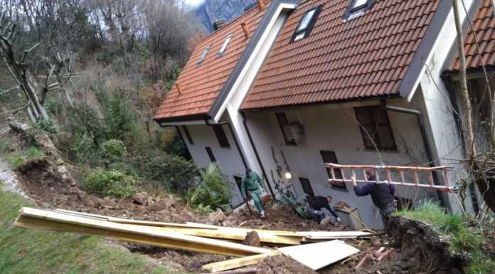 Smottamento a Valmadrera, sei persone evacuate dai VVFF