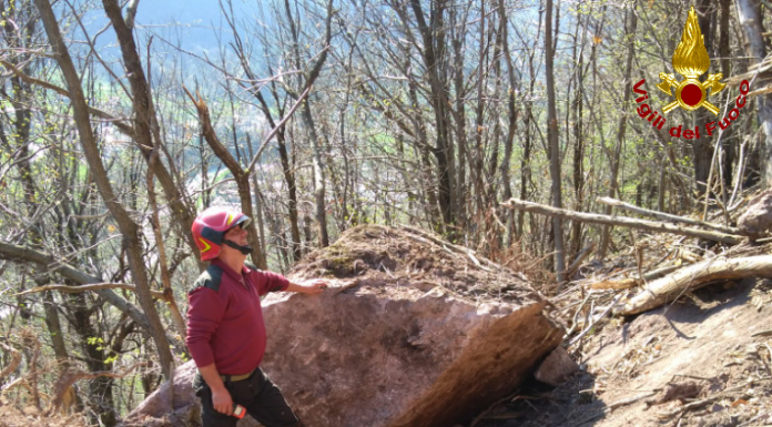 Frana a Cortenova: “Il masso è stabile, non ci sono particolari criticità”