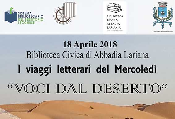 Abbadia: “ I Viaggi Letterari del Mercoledì” ci portano nel deserto