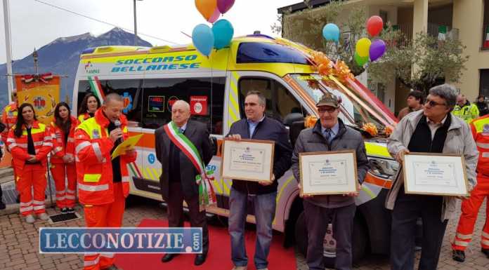 Perledo. “Battezzata” la nuova ambulanza donata al Soccorso Bellanese