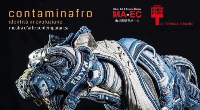 Una pantera realizzata in jeans, l’opera di Afran esposta alla Triennale