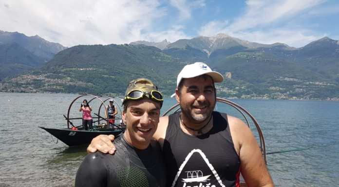 Giorgio Riva ce l’ha fatta: a nuoto da Bellagio a Colico