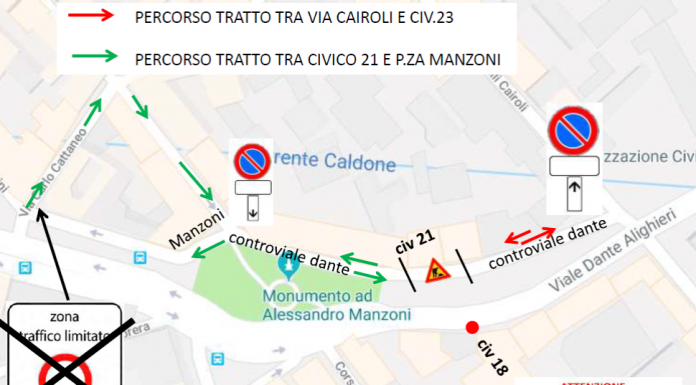 Lavori in viale Dante, ecco come cambia la viabilità lunedì 30 luglio