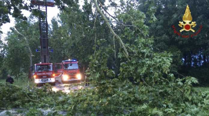 Tromba d’aria nel mantovano, tanti interventi dei pompieri