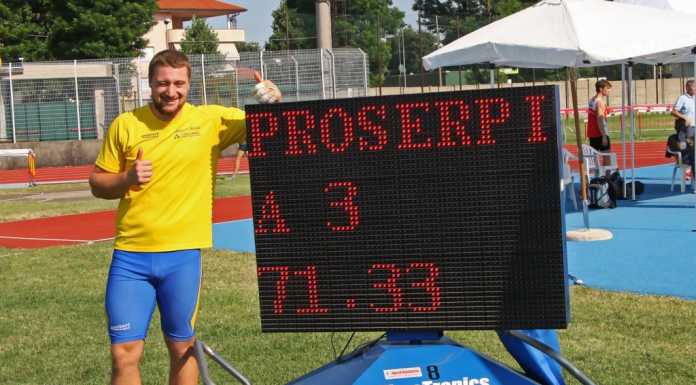 Saronno, vola il martello di Giacomo Proserpio e Raineri ancora da primato