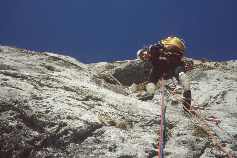 Benigno Balatti in azione sul Sasso Cavallo (archivio Balatti)