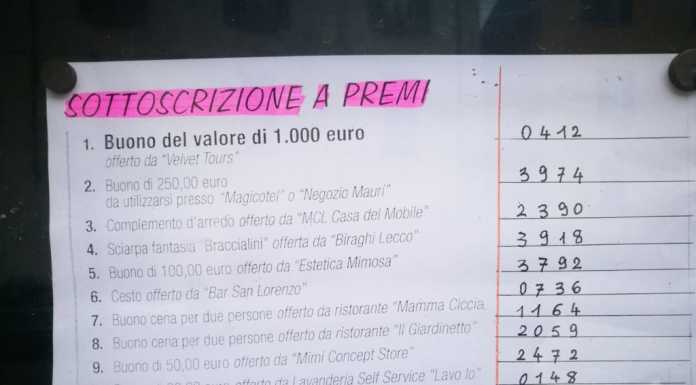 Mandello, Lotteria di San Lorenzo, ecco i numeri vincenti