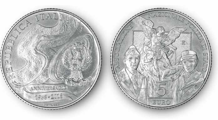 Una moneta d’argento per il 50° dell’Ass. Nazionale Polizia dello Stato