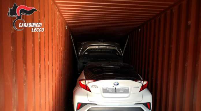 Castello Brianza: un carico di auto rubate intercettato dai CC