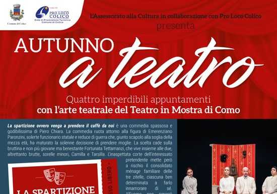 “Autunno a teatro” a Colico, quattro appuntamenti a ingresso libero