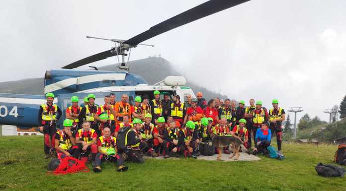 Esercitazione ai Piani di Bobbio per i tecnici del Cnsas Valsassinese