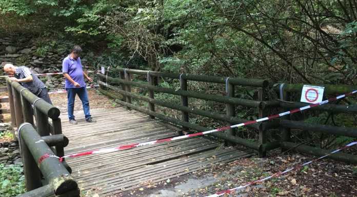 Chiuso per controlli il ponticello di Val Grande, tra Bellano e Dervio