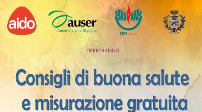 Olginate. L’Aido in piazza per i ‘consigli di buona salute’