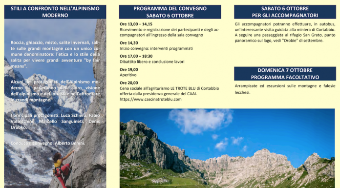 “Stili a confronto nell’alpinismo moderno”, a Barzio il convegno del CAAI