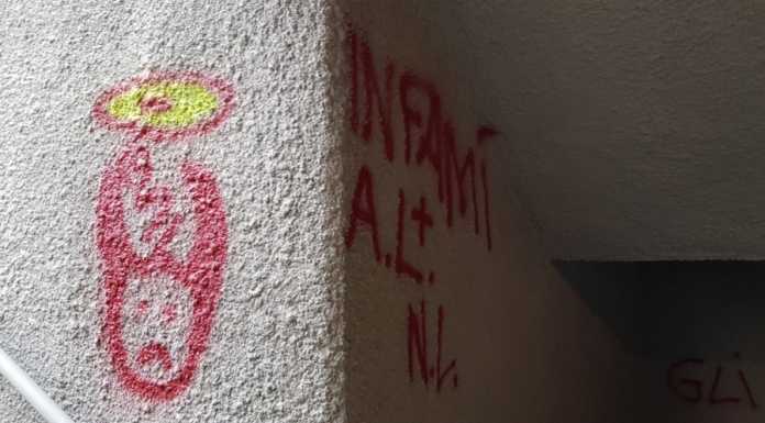 Calolzio, sottopasso imbiancato e già imbrattato dai vandali